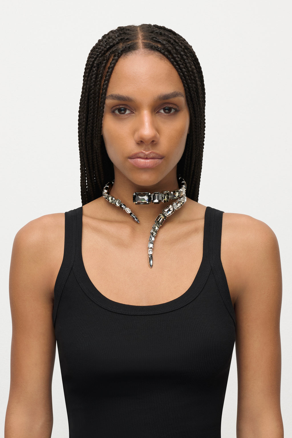 Ombre Crystal Wrap Choker Necklace