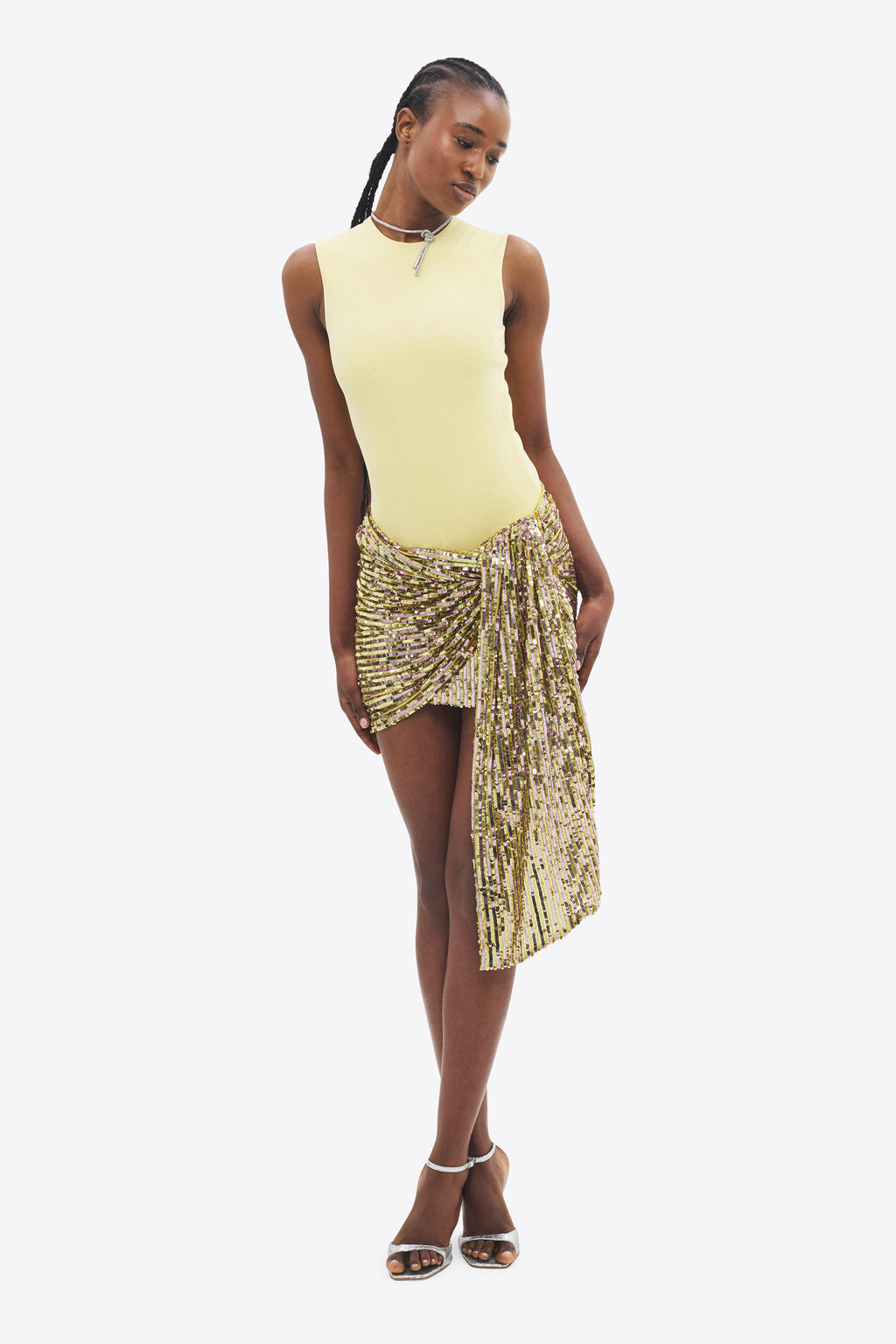 Wrapped Sequin Mini Skirt