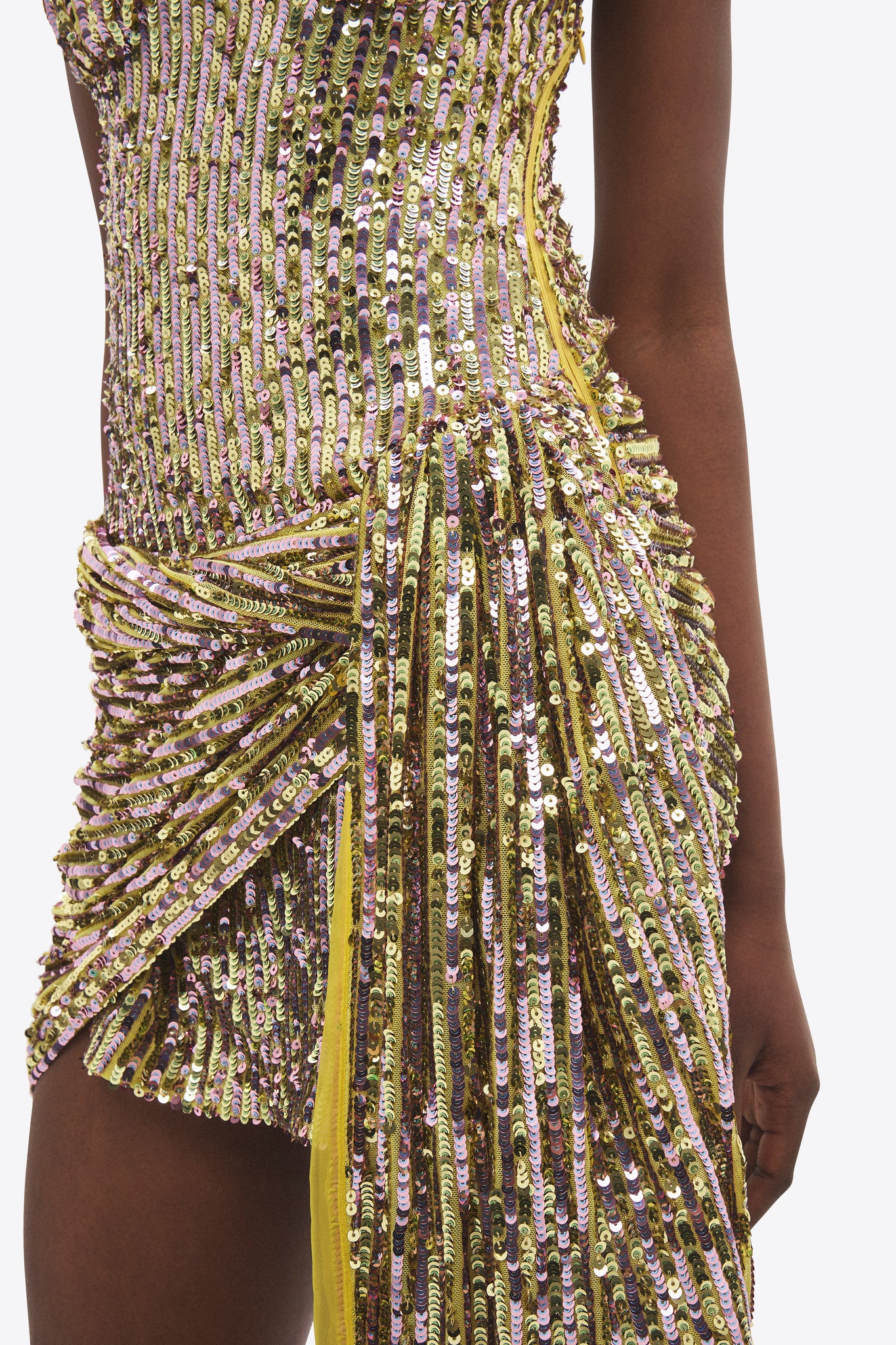 area sequin dress Wrapped Sequin Mini Dress L