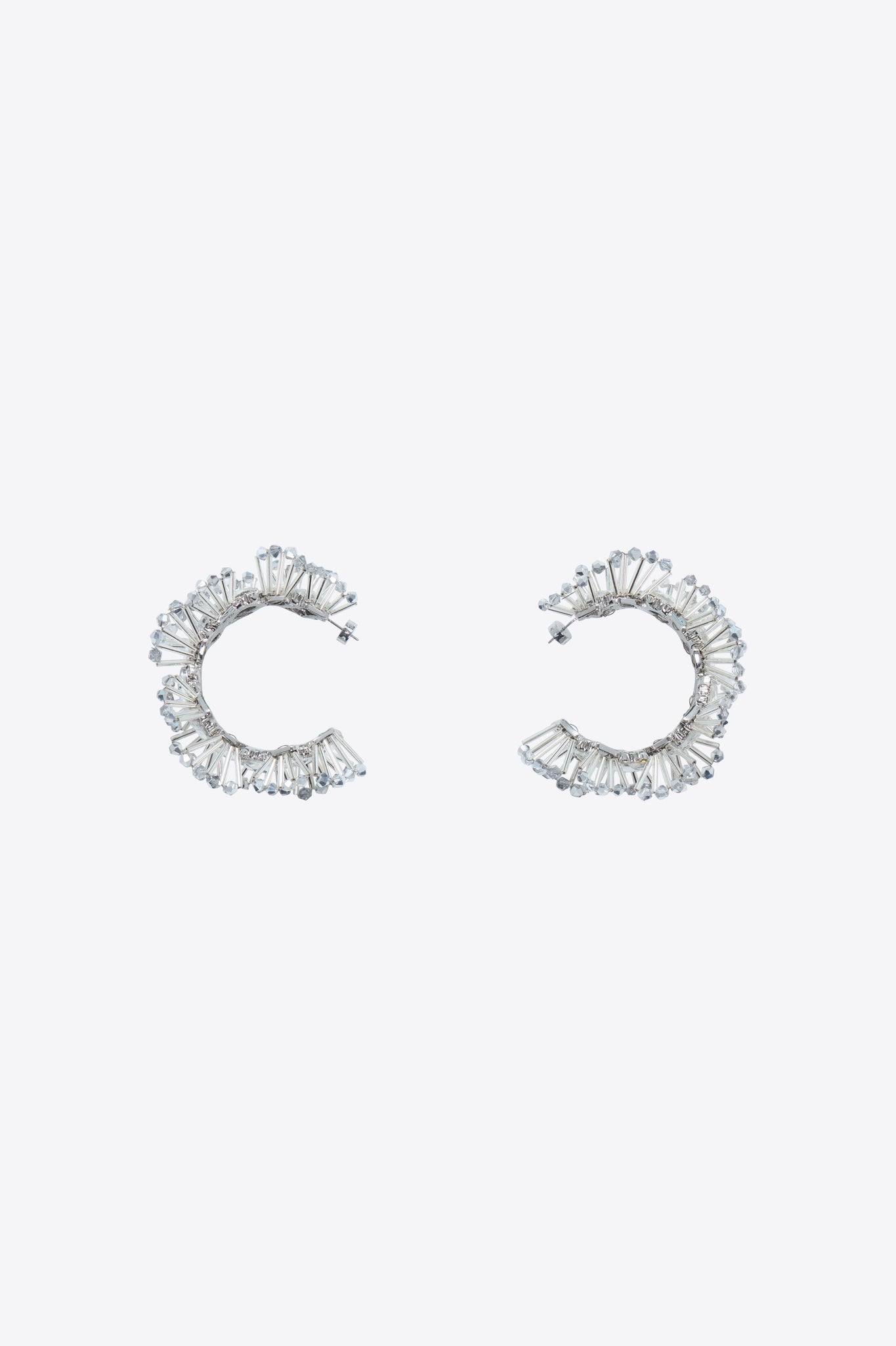 Distressed Crystal Hoop Earrings