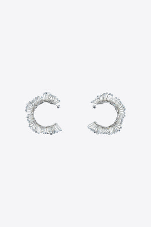 Distressed Crystal Hoop Earrings