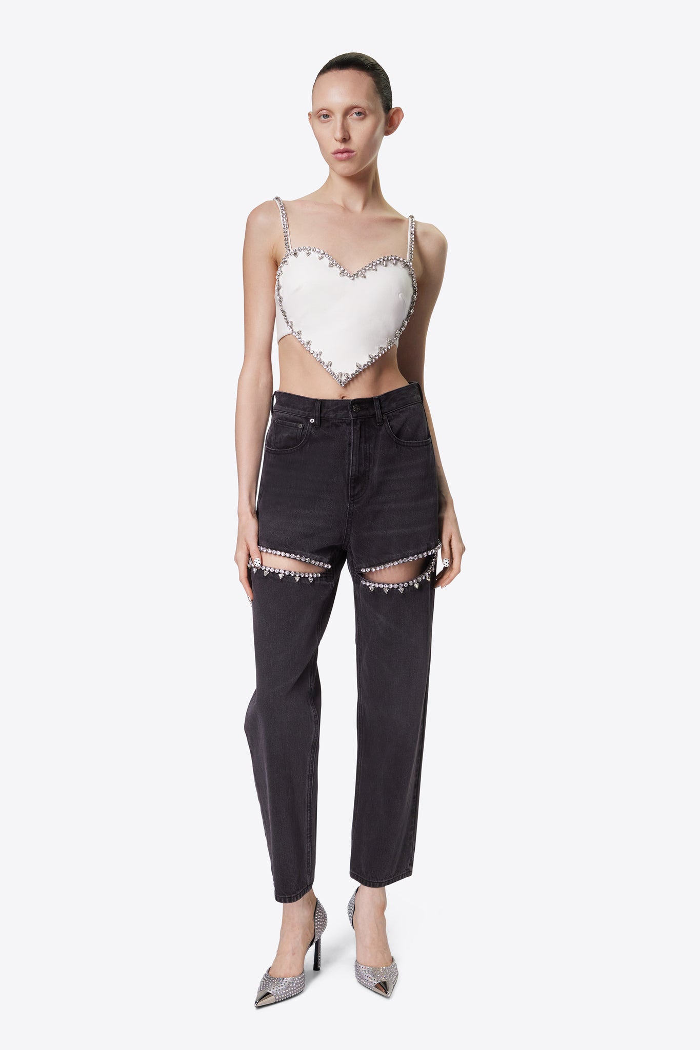 Crystal Slit Jean – AREA