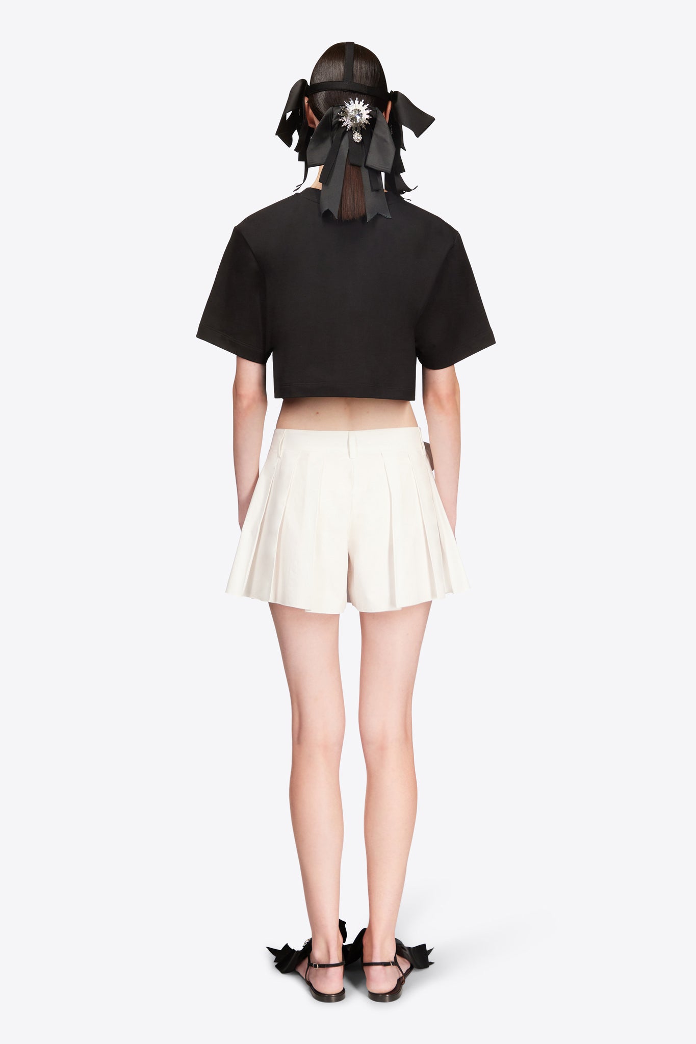 Crystal Rosette Cropped T-Shirt