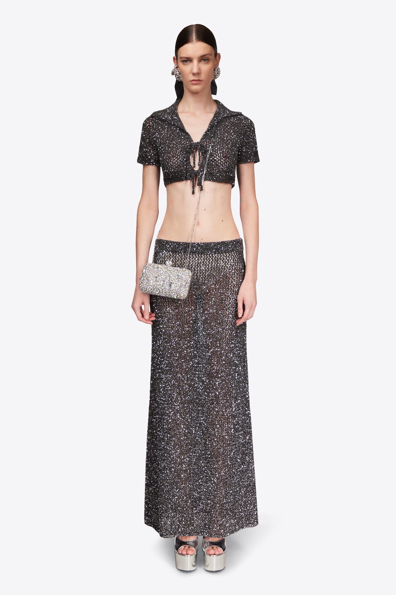 Sequin Crochet Maxi Skirt