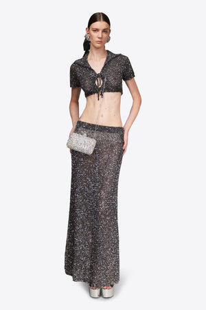 Sequin Crochet Maxi Skirt