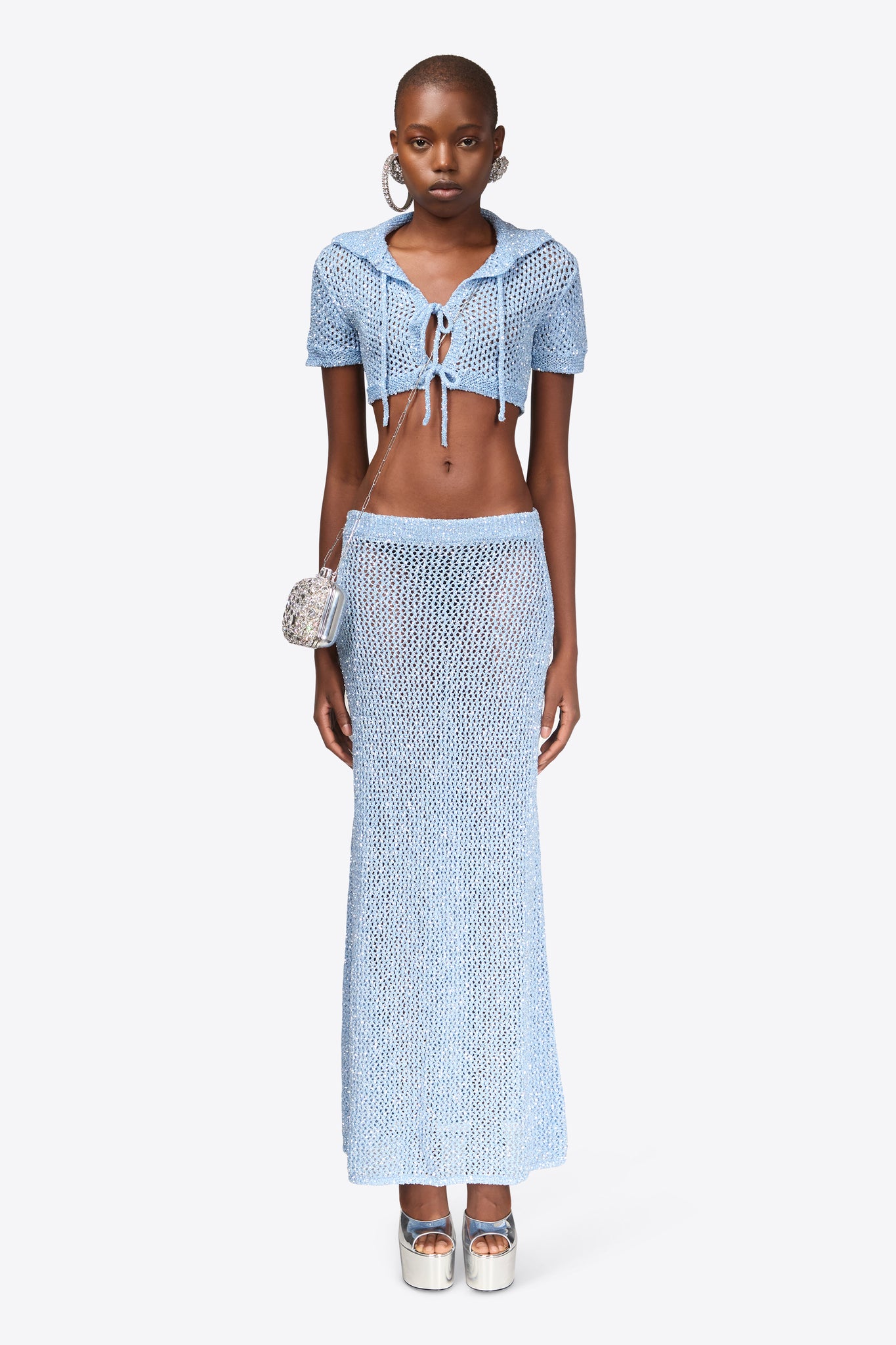 Sequin Crochet Maxi Skirt