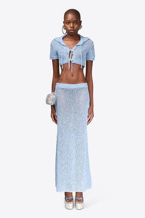 Sequin Crochet Maxi Skirt