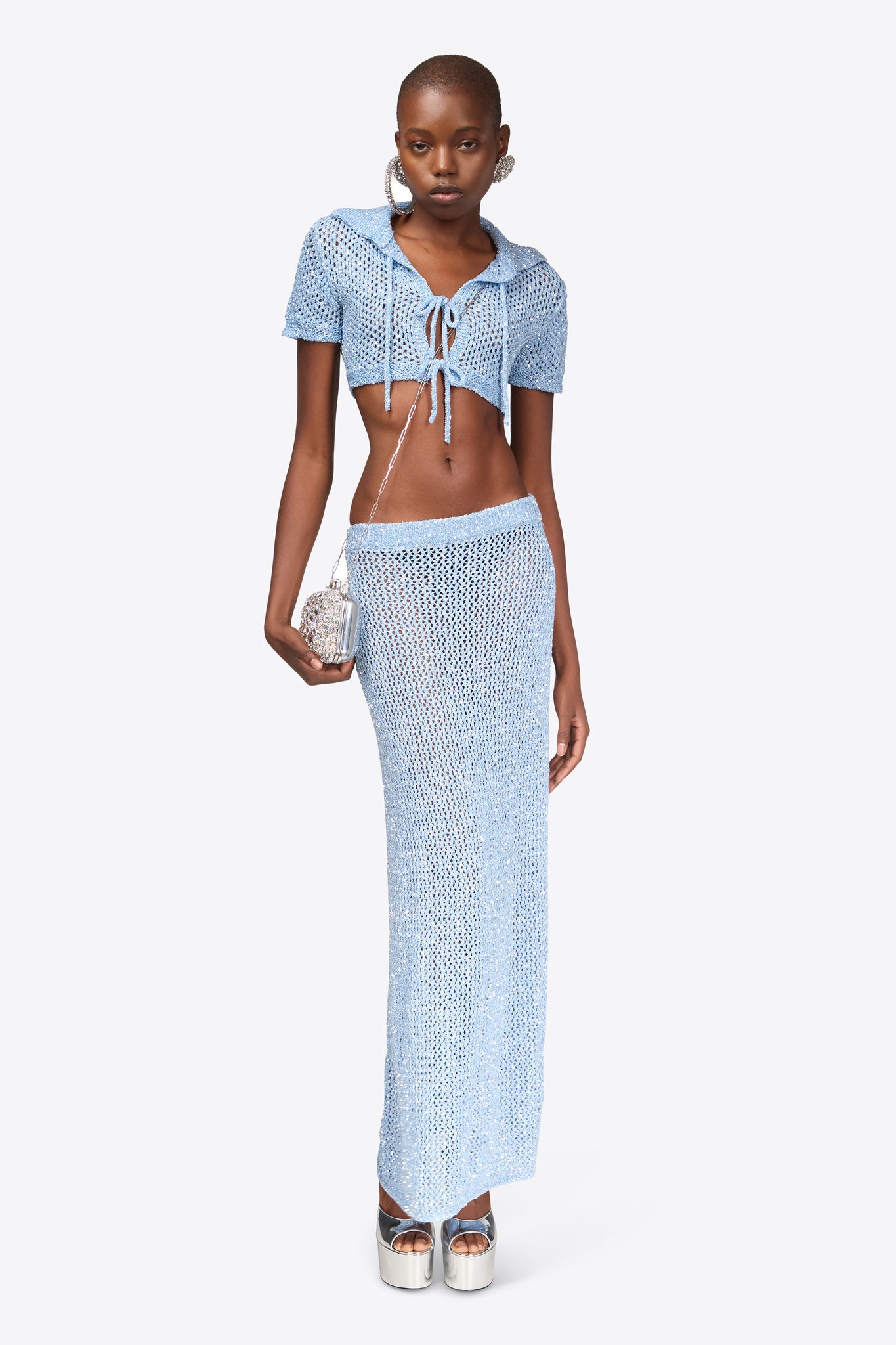 Sequin Crochet Maxi Skirt