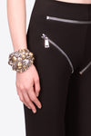 Crystal Button Cluster Cuff Bracelet