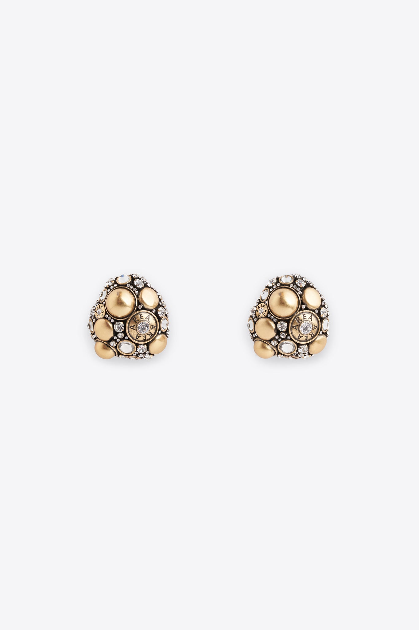 Crystal Button Cluster Earrings