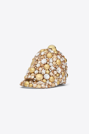 Crystal Button Cluster Riding Cap