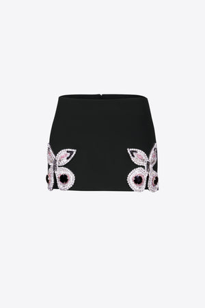 Embroidered Butterfly Mini Skirt
