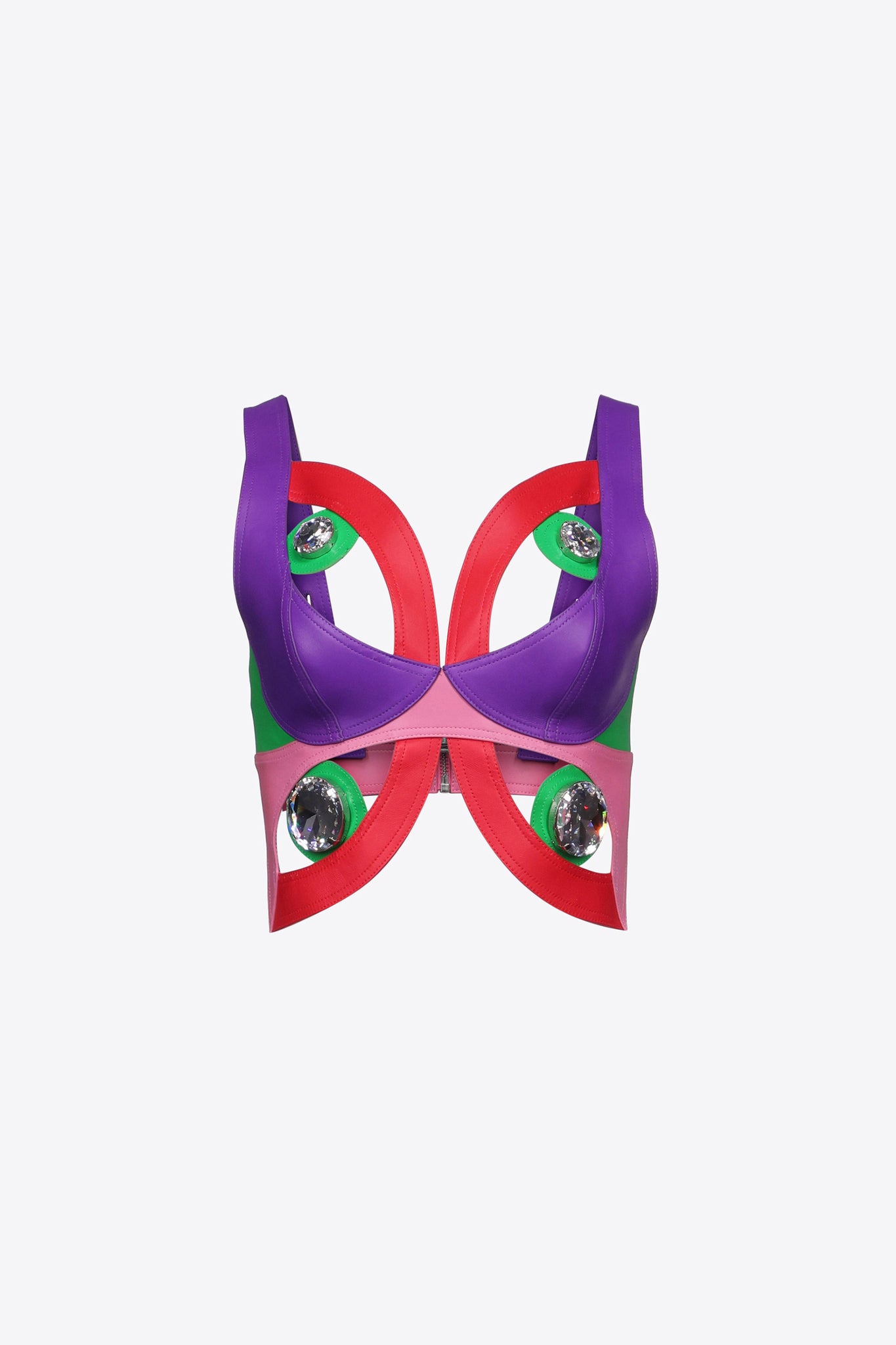 Butterfly Cutout Leather Bustier