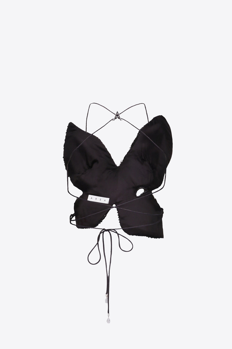 Embroidered Crystal Paillette Butterfly Top – AREA