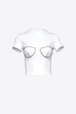 Crystal Bustier Cup T-Shirt