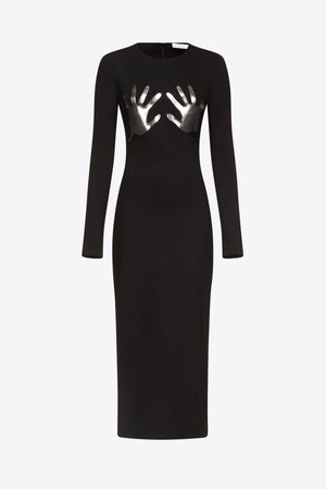 Handprint Long Sleeve Midi Dress