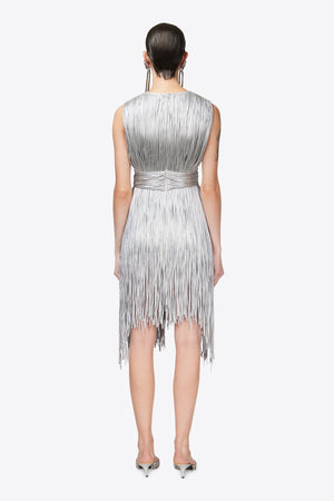 Metallic Fringe Mini Dress