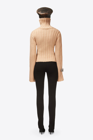 Twisted Knit Turtleneck Sweater