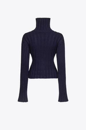 Twisted Knit Turtleneck Sweater