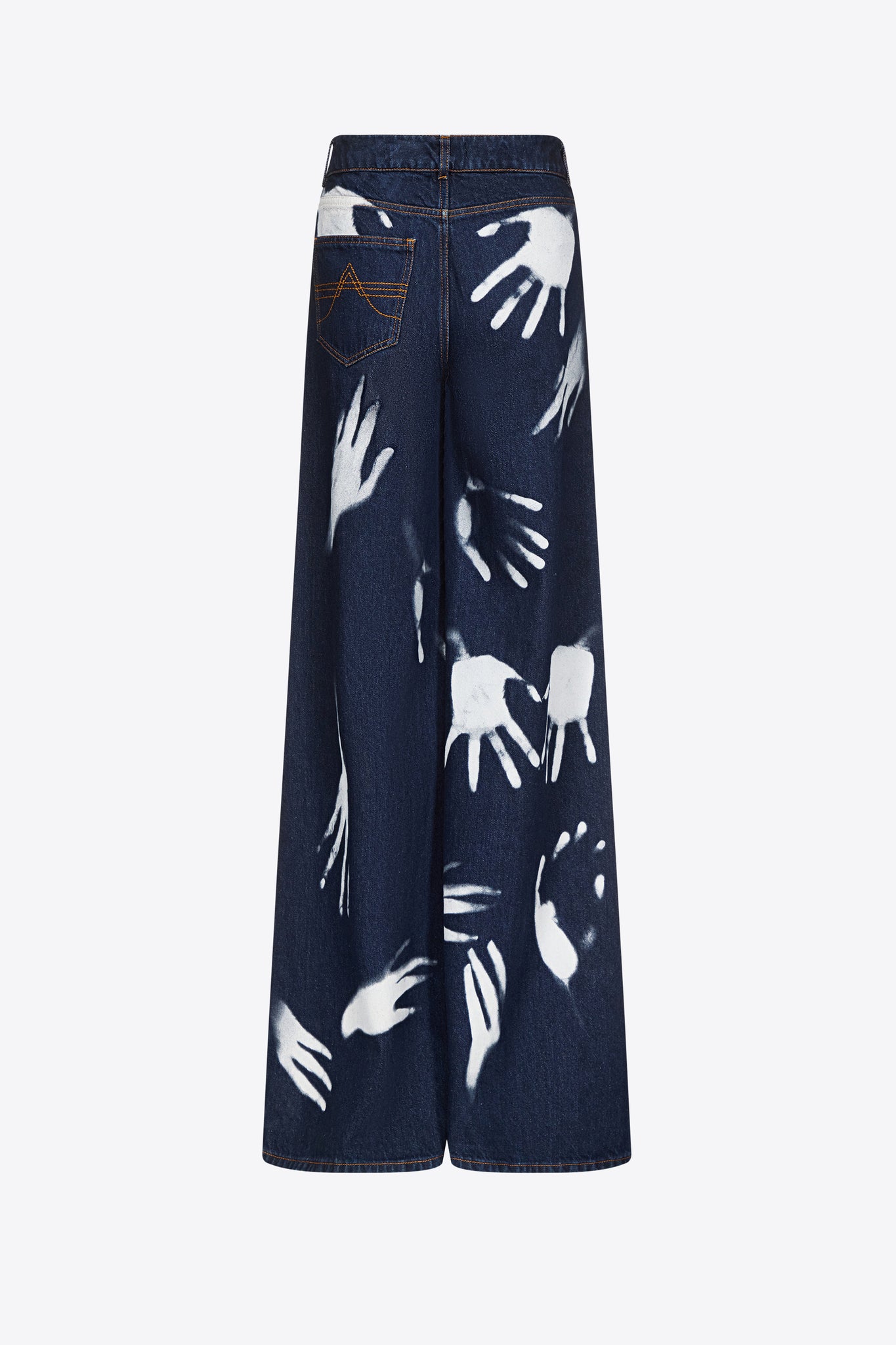 Handprint Wide Leg Jean