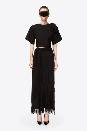 Fringe Midi Skirt