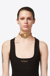 Crystal Chain Plate Choker Necklace