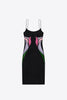 Colorblock Lily Flower Midi Dress
