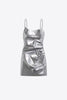 Crystal Strap Metallic Mini Dress