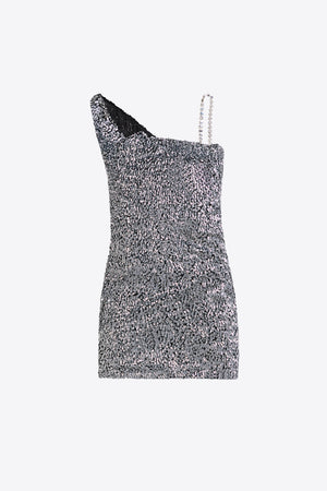 Crystal Strap Sequin Mini Dress