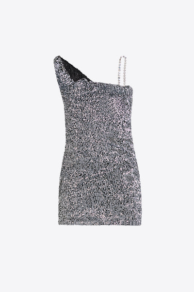 area sequin dress Wrapped Sequin Mini Dress L