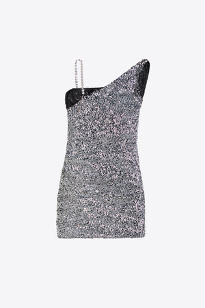 Crystal Strap Sequin Mini Dress