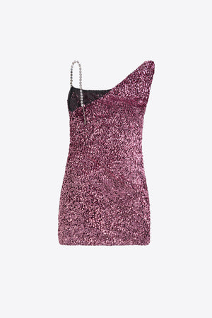 Crystal Strap Sequin Mini Dress