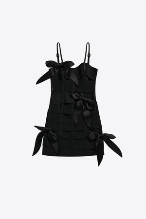 Allover Bow Bandage Mini Dress