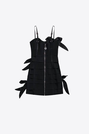 Allover Bow Bandage Mini Dress