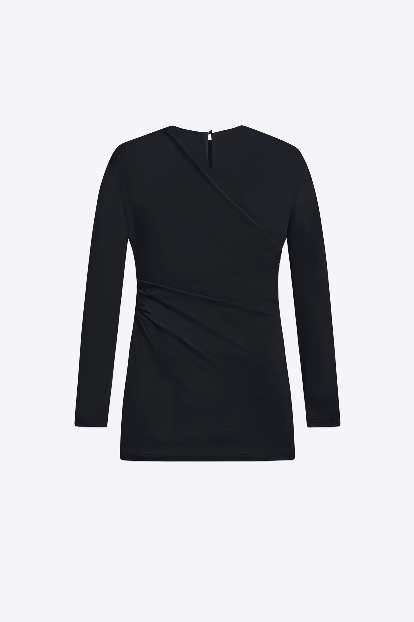 Crystal Cluster Draped Long Sleeve Mini Dress