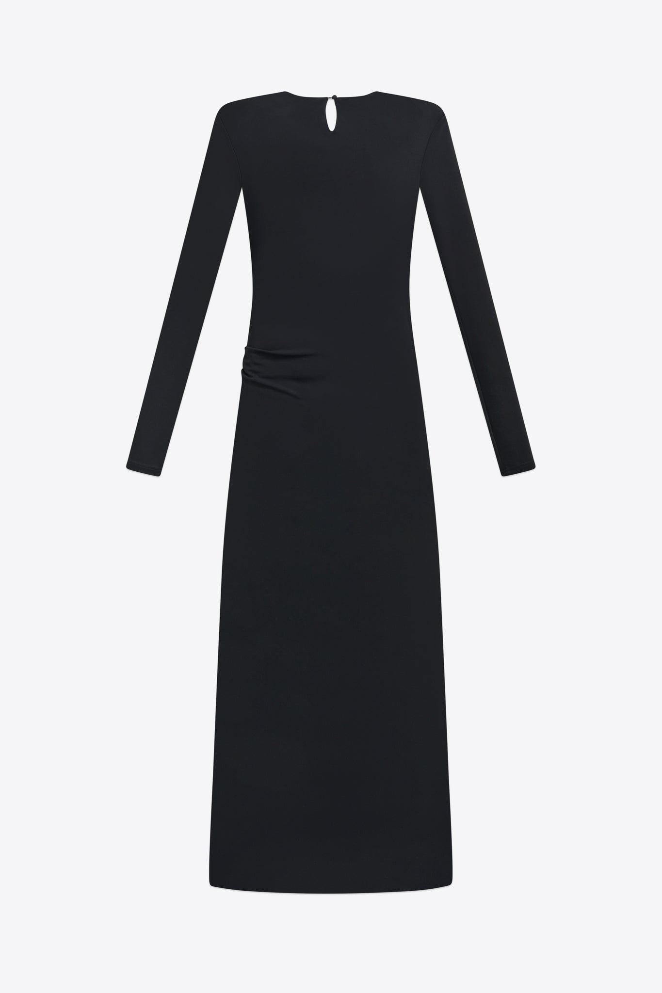 Crystal Cluster Draped Long Sleeve Gown
