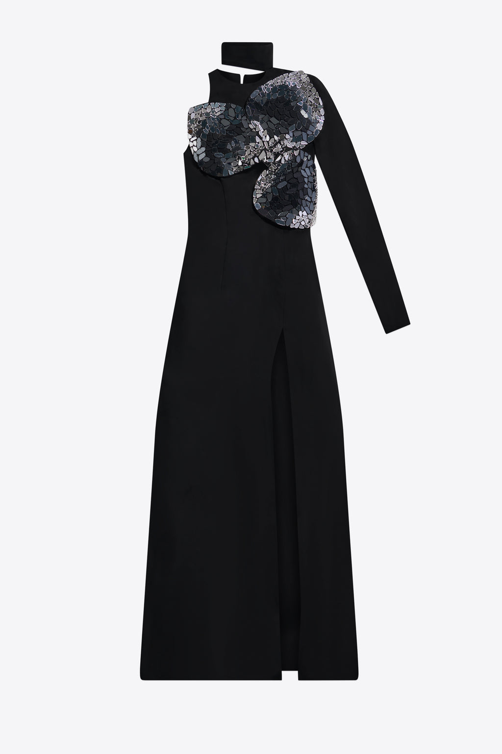 Embroidered Ombre Crystal Gown