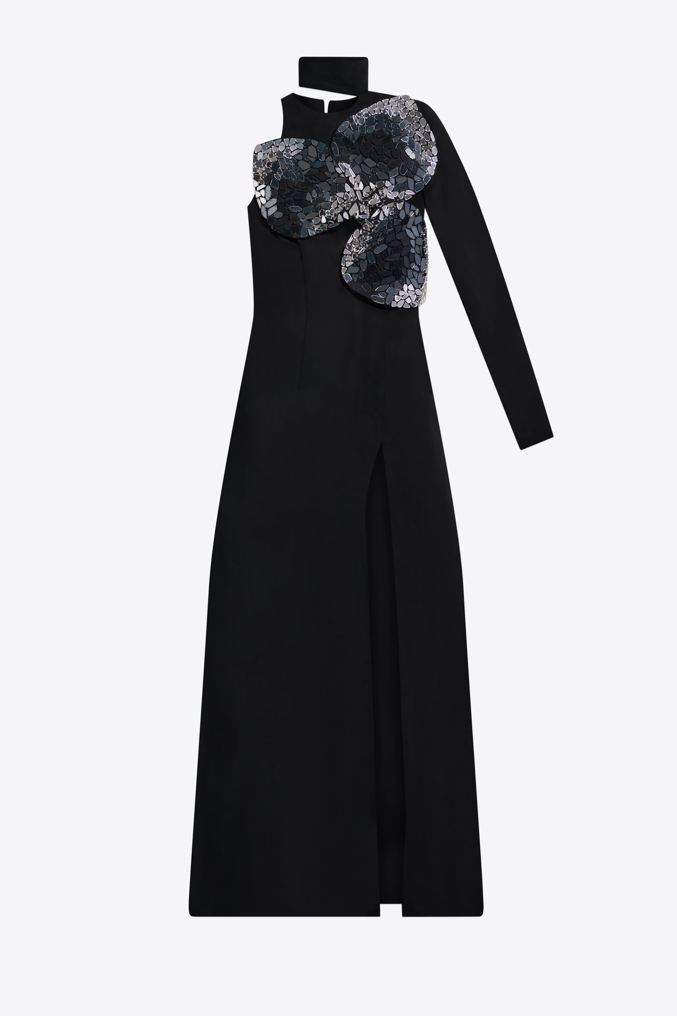 Embroidered Ombre Crystal Gown
