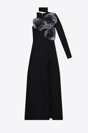 Embroidered Ombre Crystal Gown