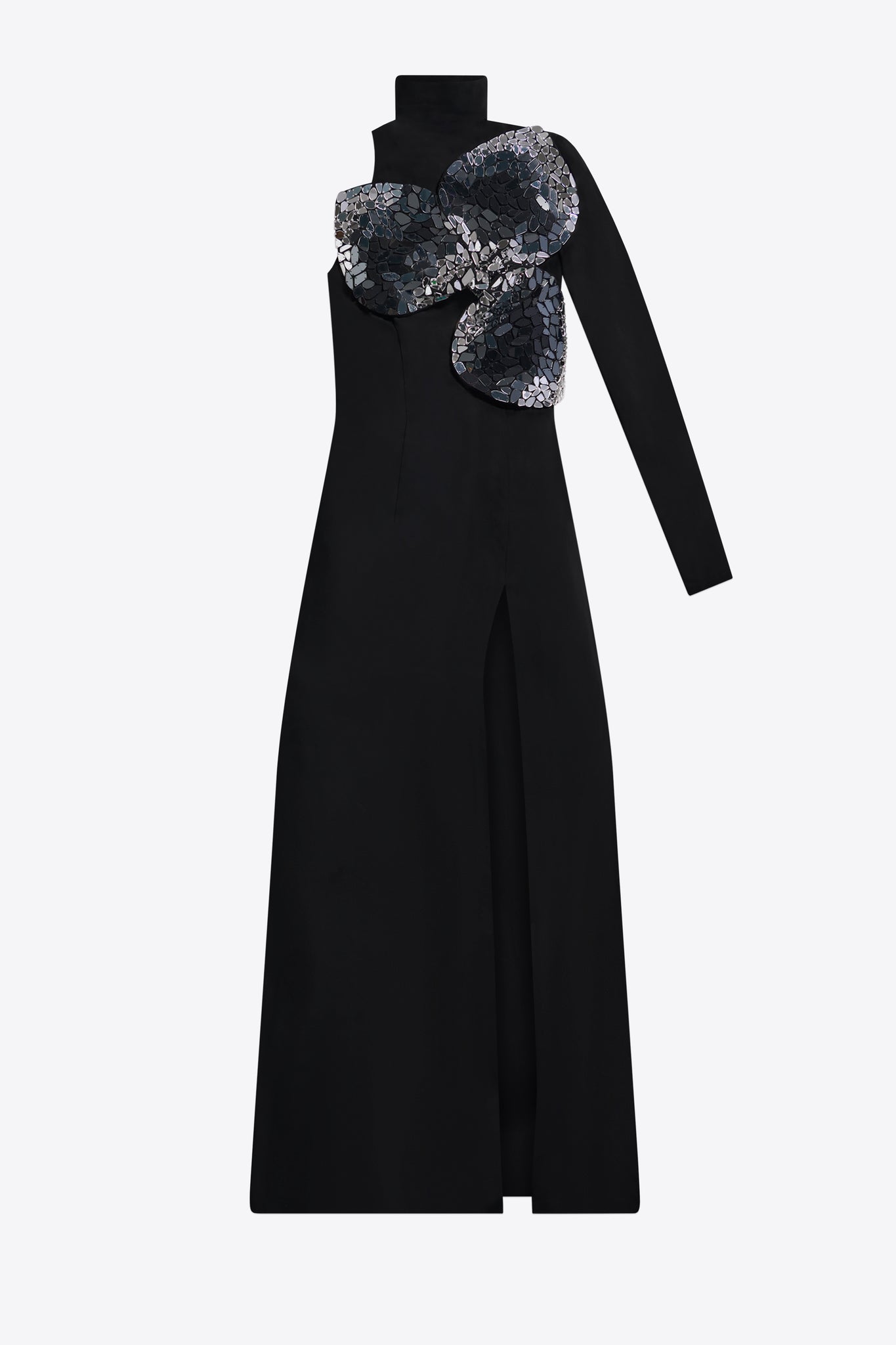 Embroidered Ombre Crystal Gown