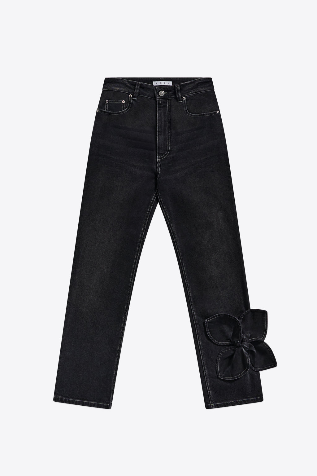 Denim Bow Straight Leg Jean