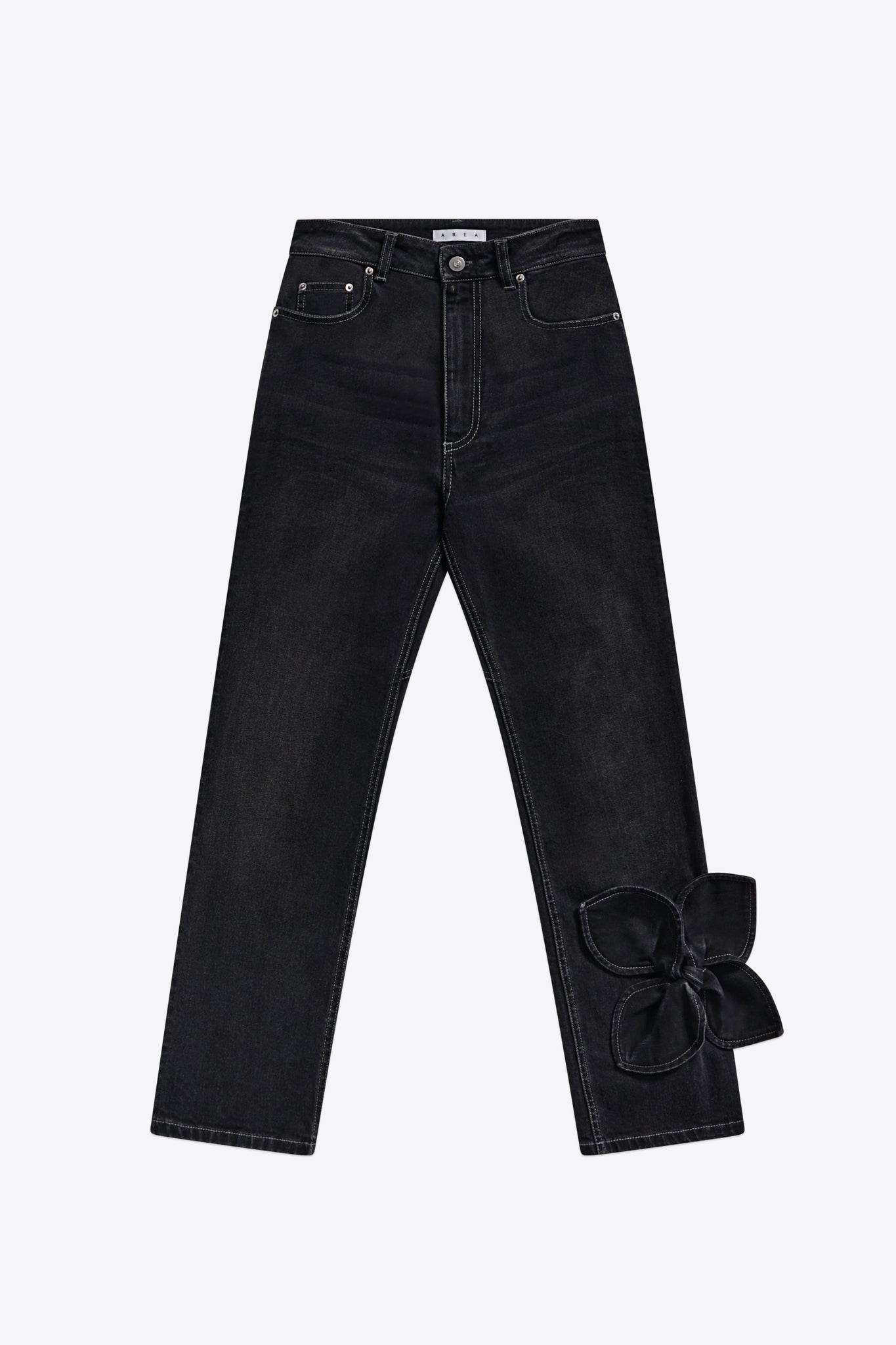Denim Bow Straight Leg Jean