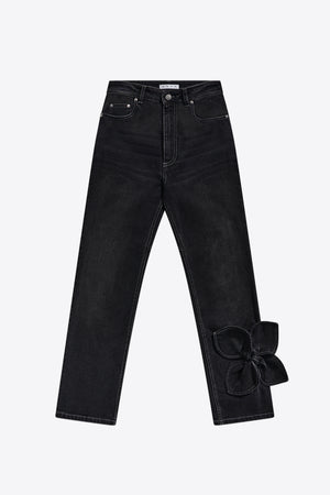 Denim Bow Straight Leg Jean