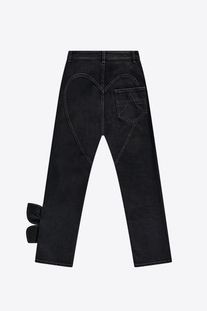 Denim Bow Straight Leg Jean