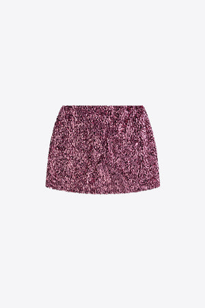 Crystal Cluster Sequin Mini Skirt