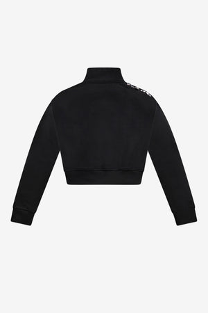 Crystal Cluster Cutout Quarter Zip Sweatshirt