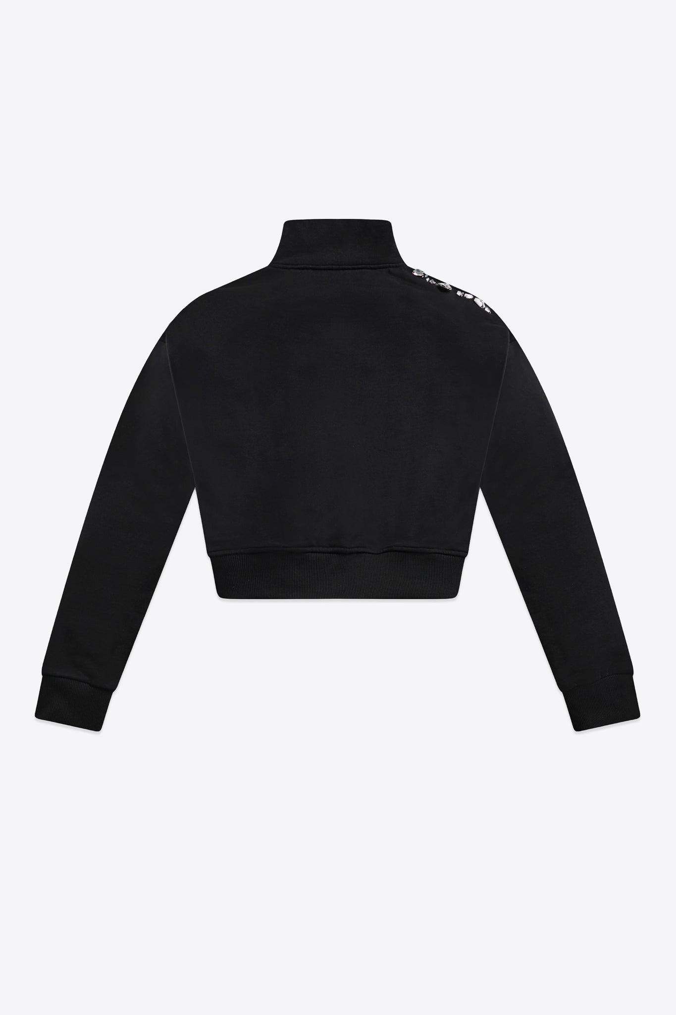 Crystal Cluster Cutout Quarter Zip Sweatshirt