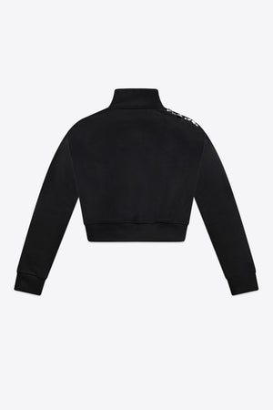 Crystal Cluster Cutout Quarter Zip Sweatshirt
