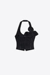 Denim Bow Halter Top