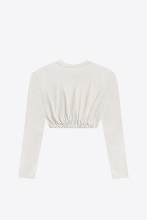 Crystal Cluster Long Sleeve Cropped T-Shirt